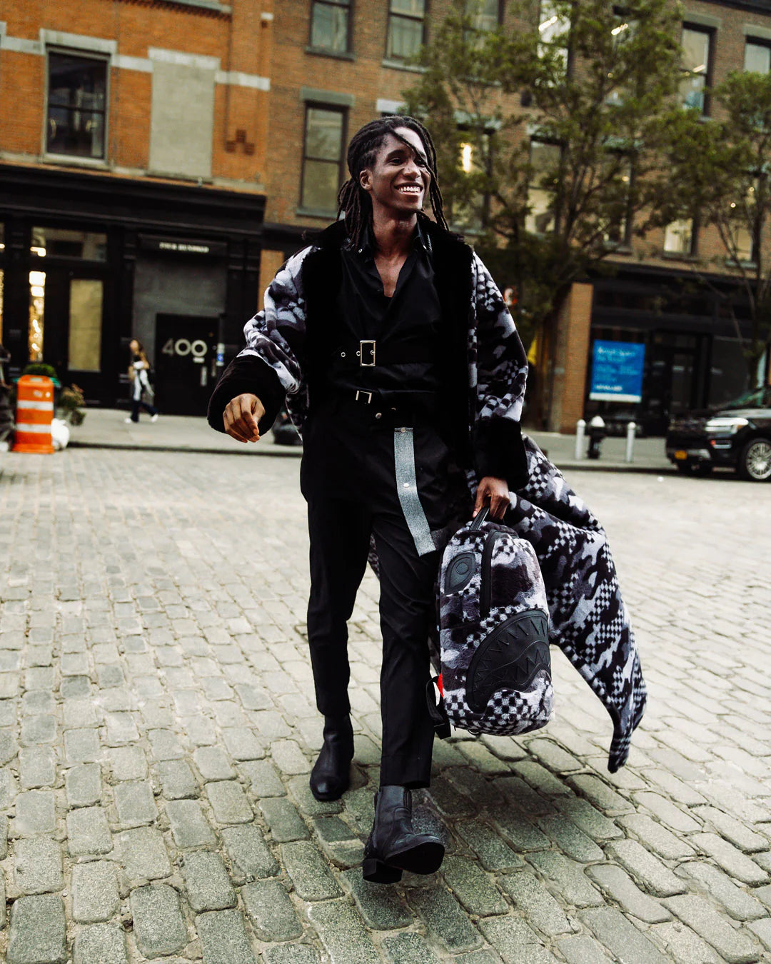 ZAINO SPRAYGROUND FLOCK 3AM BACKPACK BLACK