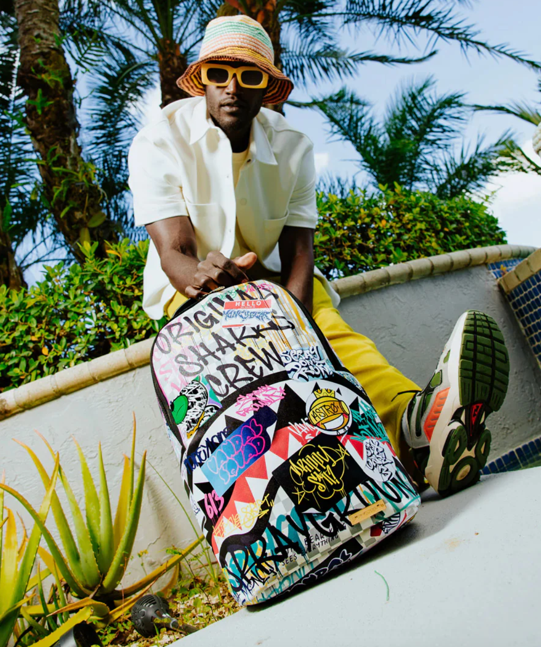 ZAINO SPRAYGROUND SHARKS IN PARIS THE RIZZ CREAM Bianco