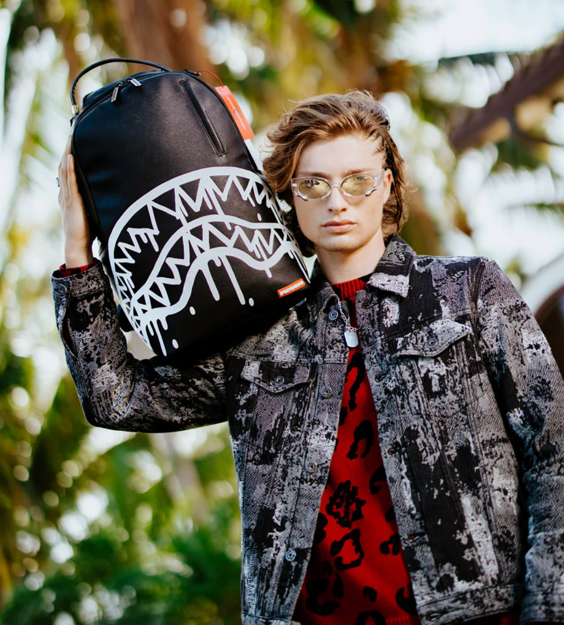 ZAINO SPRAYGROUND DRIP SHARK CENTRAL DLXSV BACKPACK Nero