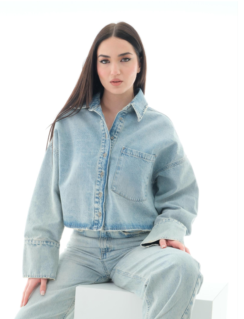 GIACCA VICOLO IN DENIM PENNY CROPPED