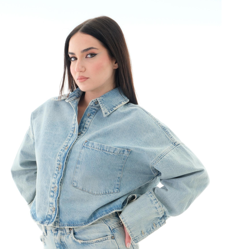 GIACCA VICOLO IN DENIM PENNY CROPPED