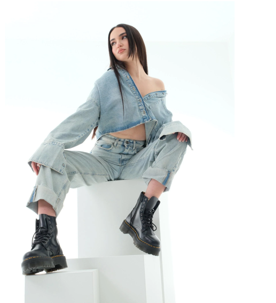 GIACCA VICOLO IN DENIM PENNY CROPPED