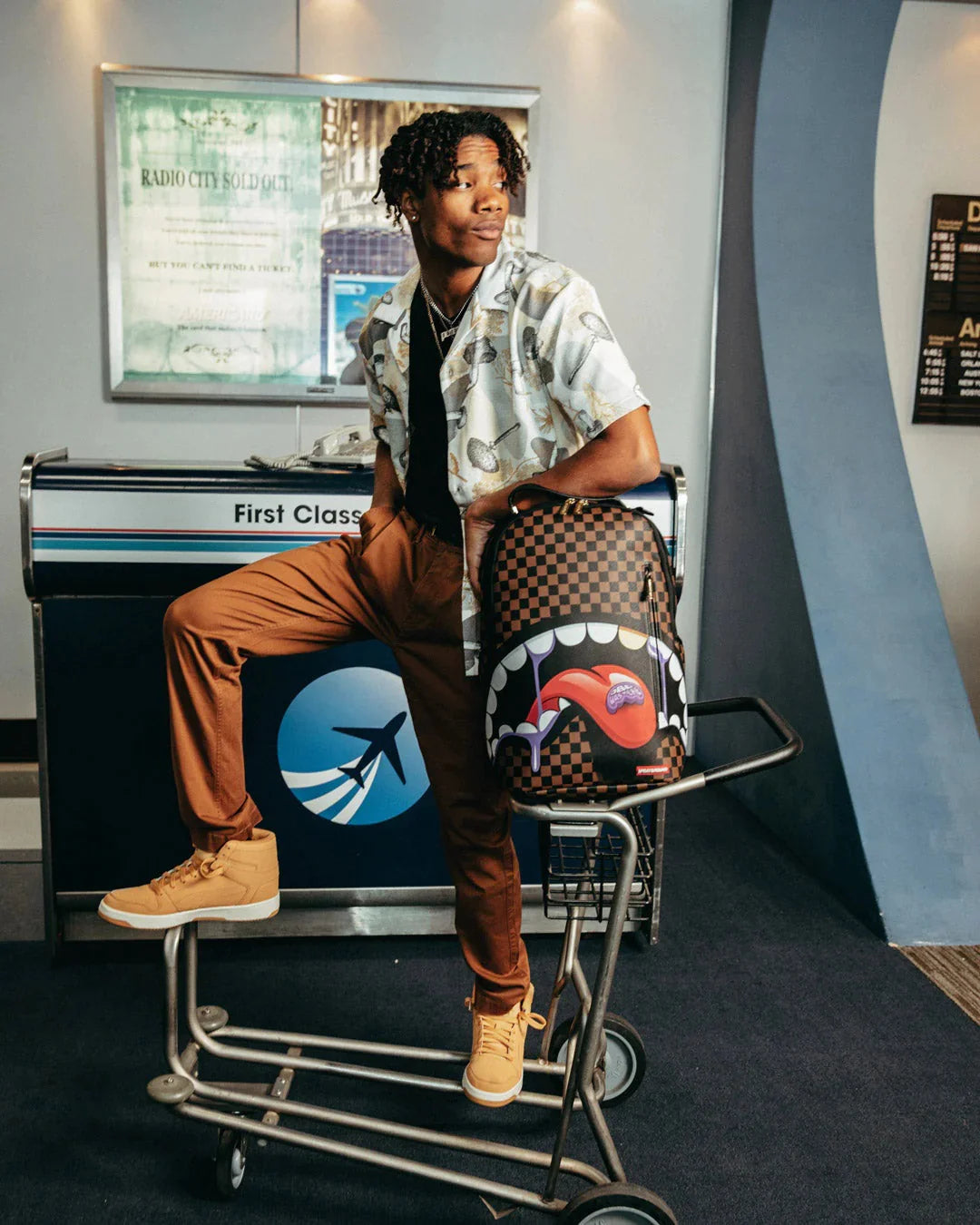 ZAINO SPRAYGROUND DBD WAS HERE WEIRD SHARK BP BACKPACK MARRONE
