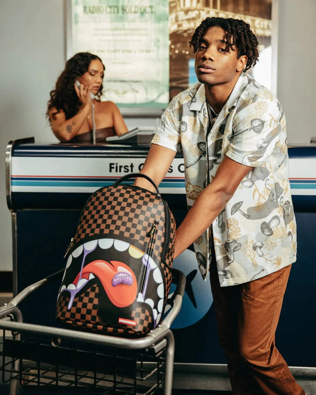 ZAINO SPRAYGROUND DBD WAS HERE WEIRD SHARK BP BACKPACK MARRONE