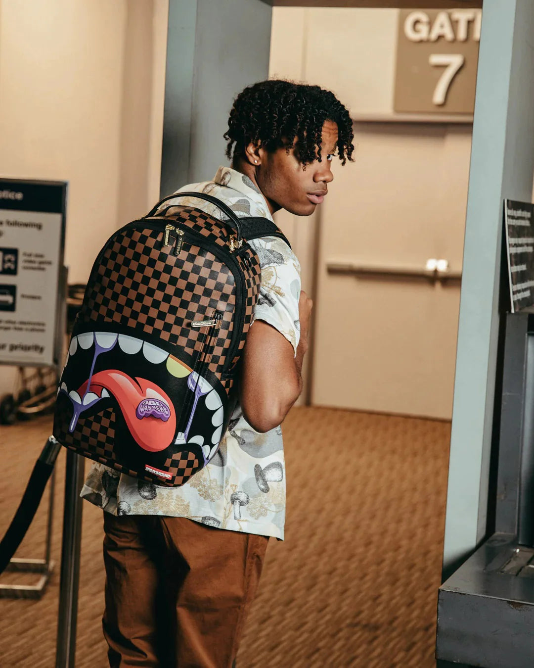 ZAINO SPRAYGROUND DBD WAS HERE WEIRD SHARK BP BACKPACK MARRONE