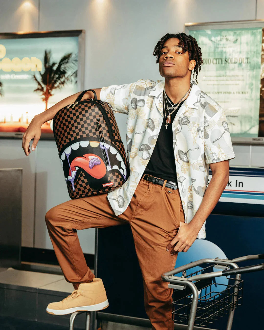 ZAINO SPRAYGROUND DBD WAS HERE WEIRD SHARK BP BACKPACK MARRONE