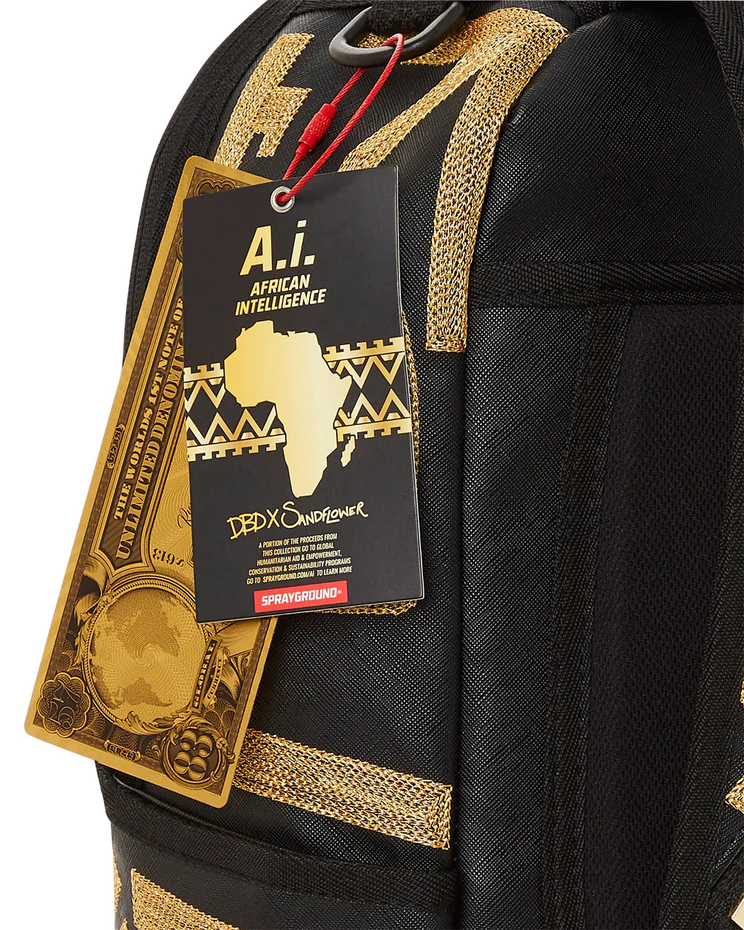 ZAINO SPRAYGROUND AI TRIBAL GOLD STARS DLXSV BACKPACK NERO
