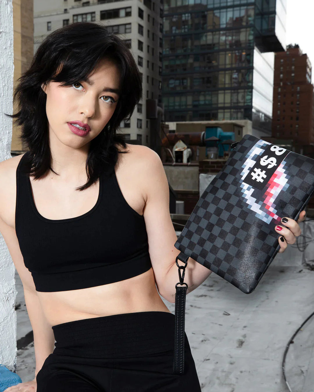 POCHETTE SPRAYGROUND CENSORED POCHETTE NERO