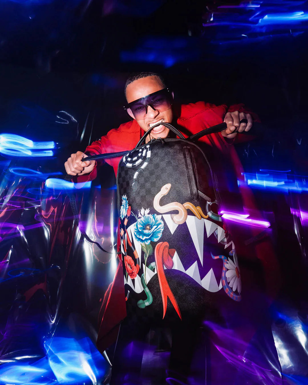 ZAINO SPRAYGROUND SNAKES ON A BAG BACKPACK NERO