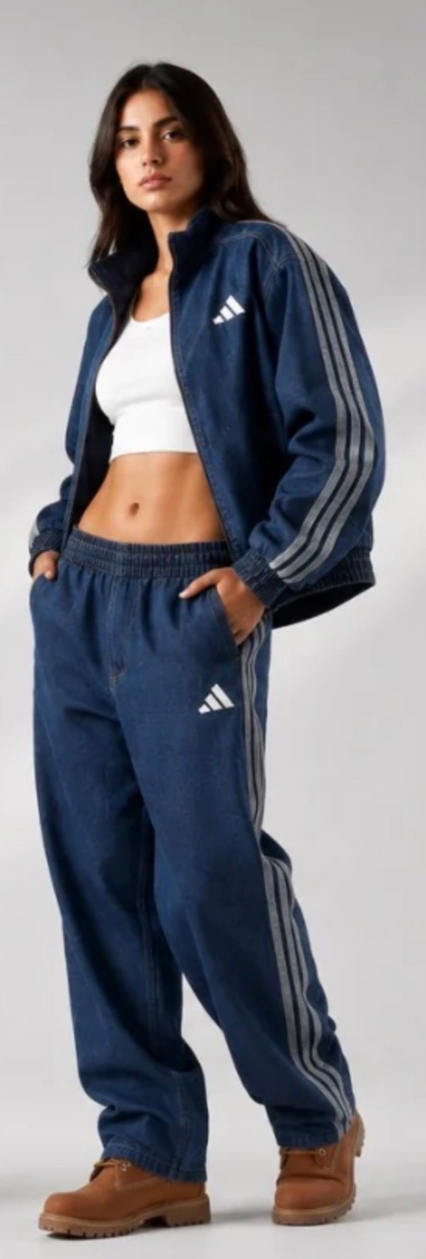 COORDINATO ADIDAS IN DENIM BLUE