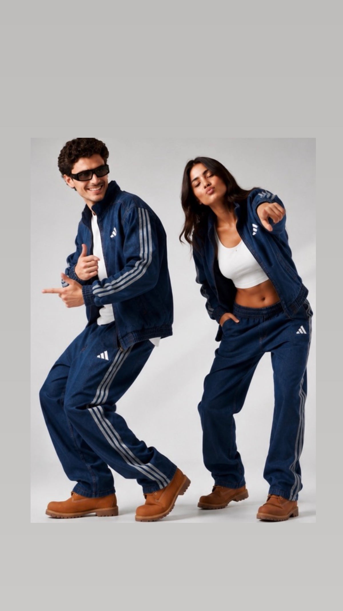 COORDINATO ADIDAS IN DENIM BLUE