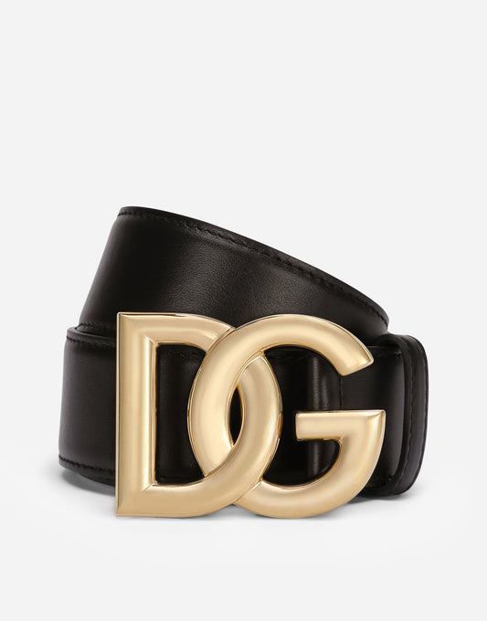 CALFSKIN BELT WITH DG LOGO 