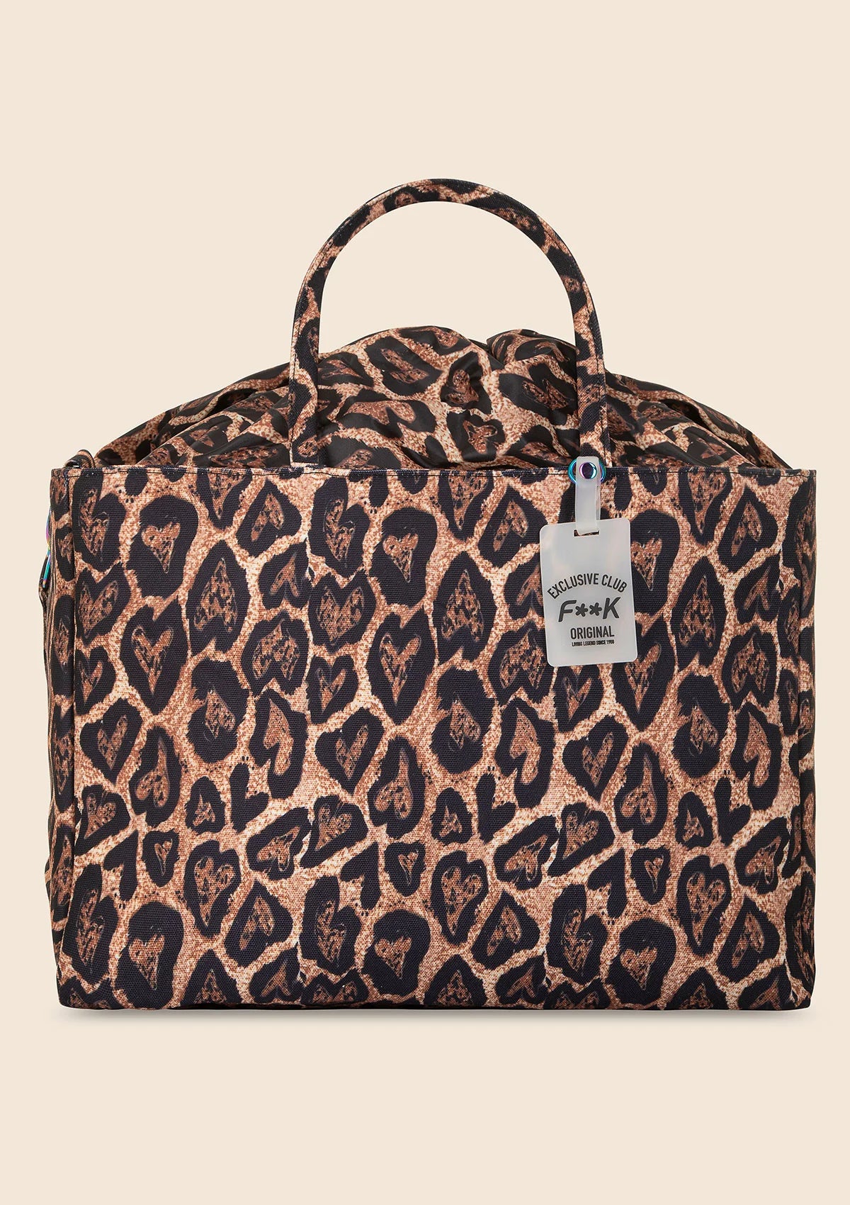 BORSA MARE CANVAS F**K FANTASIA ANIMALIER