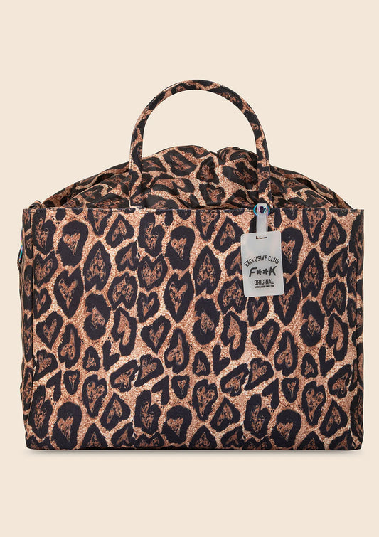 BORSA MARE CANVAS F**K FANTASIA ANIMALIER