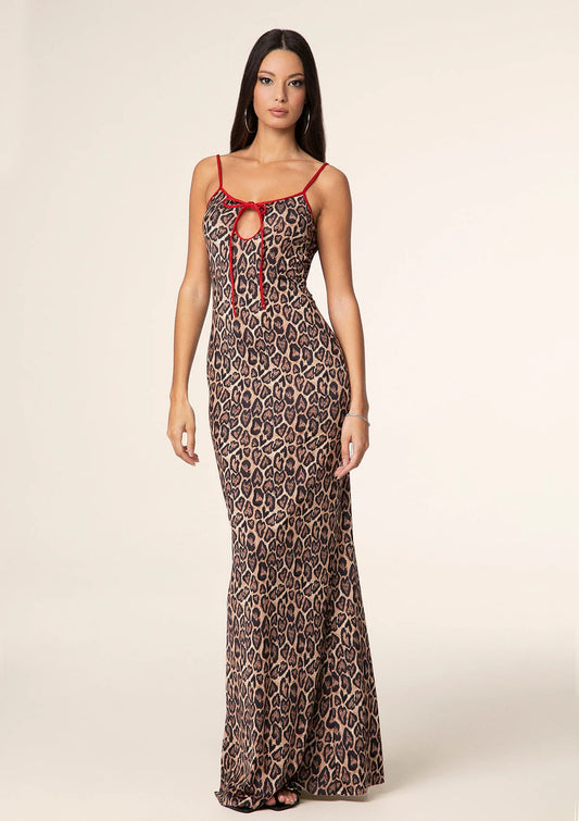 VESTITO LUNGO F**K DONNA FANTASIA ANIMALIER