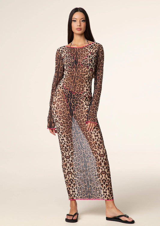 VESTITO LUNGO F**K DONNA FANTASIA ANIMALIER