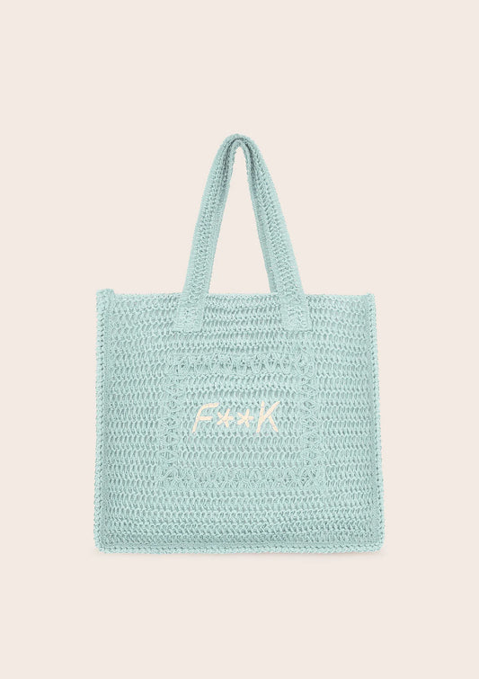TOTE SUMMER BAG DONNA F**K VERDE ACQUA