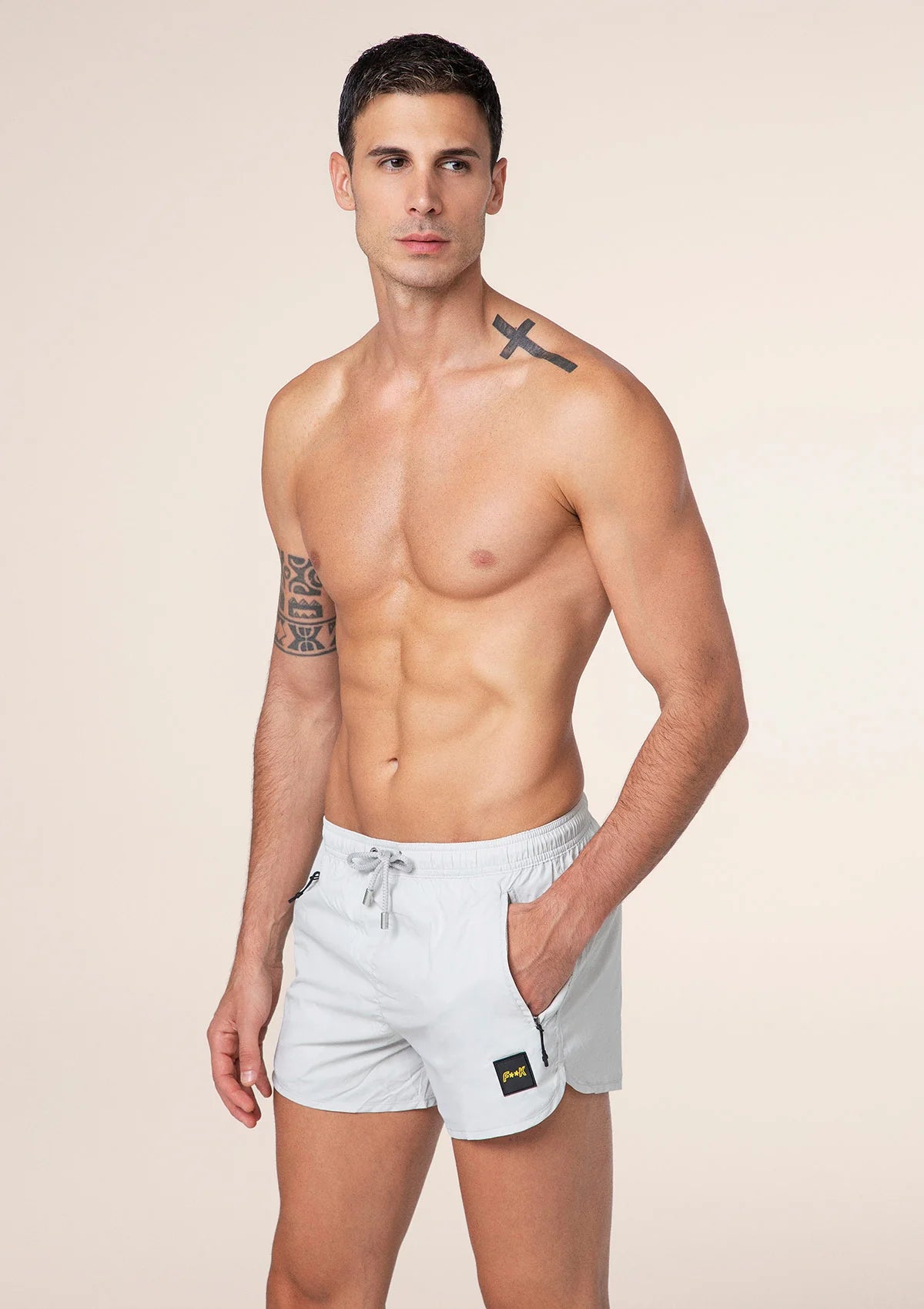 COSTUME SHORTS UOMO F**K GRIGIO GHIACCIO