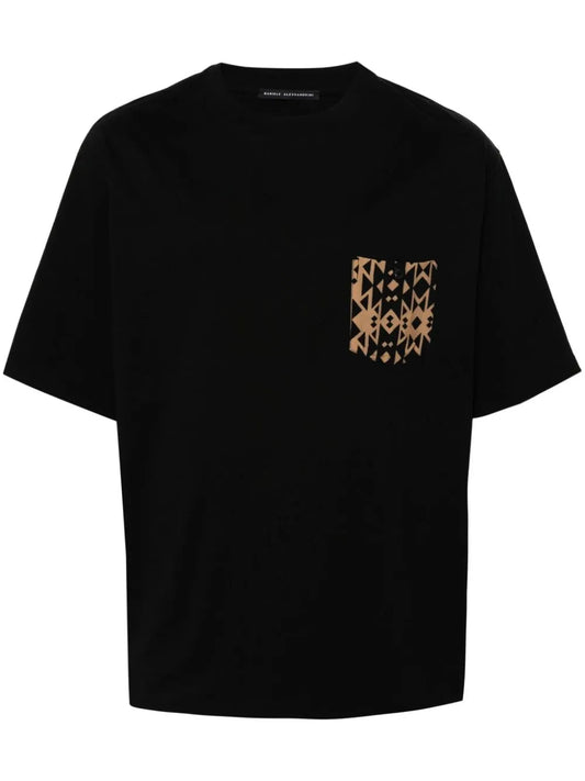 DANIELE ALESSANDRINI T-SHIRT CON DETTAGLIO GEOMETRICO