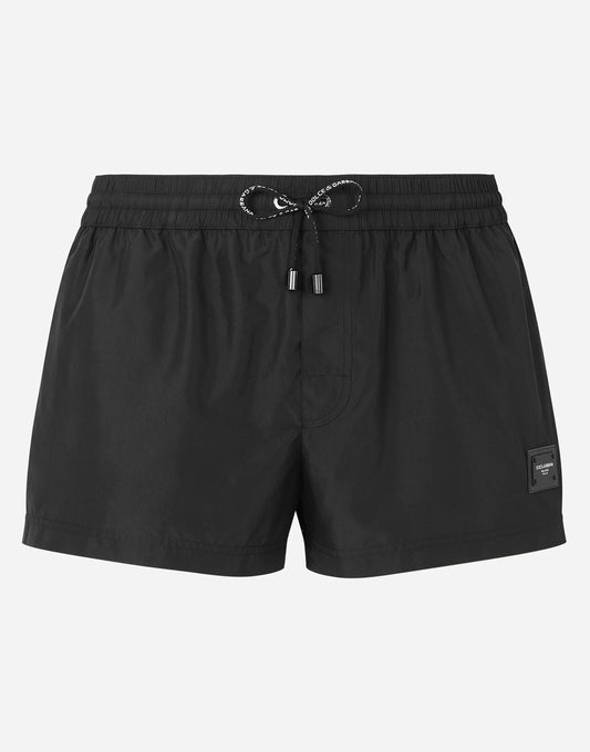 SHORT SWIMMING BOXER WITH DOLCE&amp;GABBANA LOGO PLATE