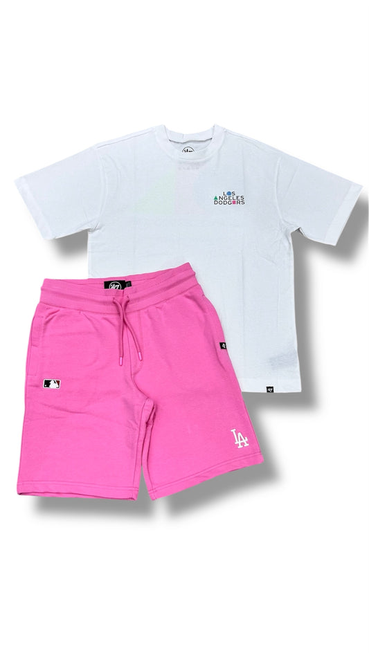 47' COORDINATO LA DODGERS WHITE/PINK