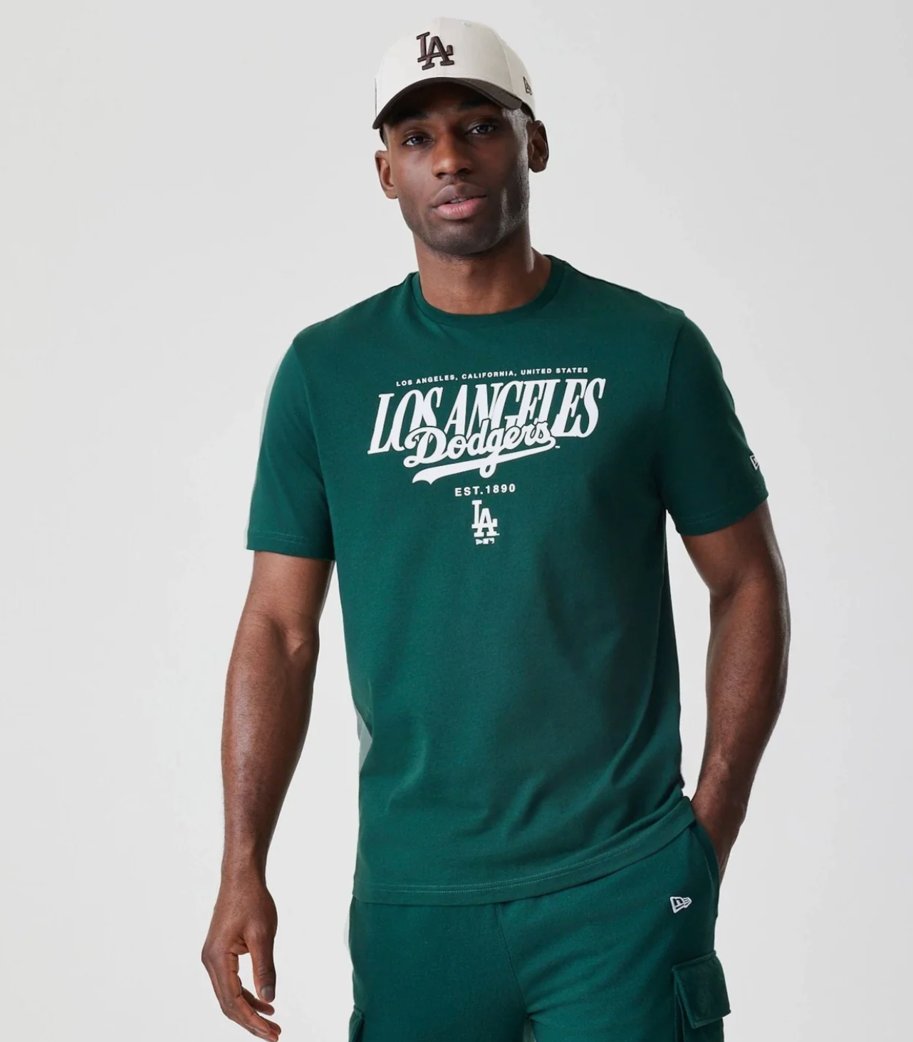 T-SHIRT NEW ERA  LA Dodgers MLB Script Graphic Verde Scura