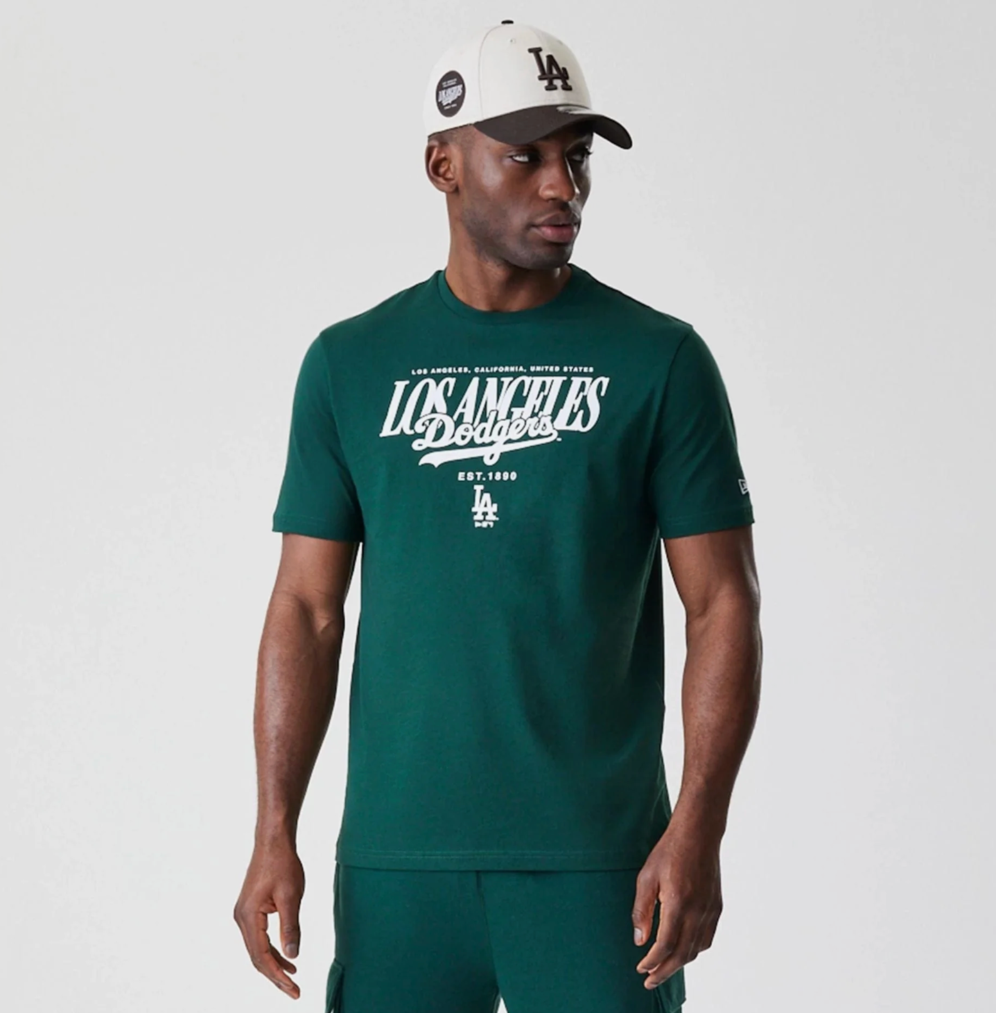 T-SHIRT NEW ERA  LA Dodgers MLB Script Graphic Verde Scura