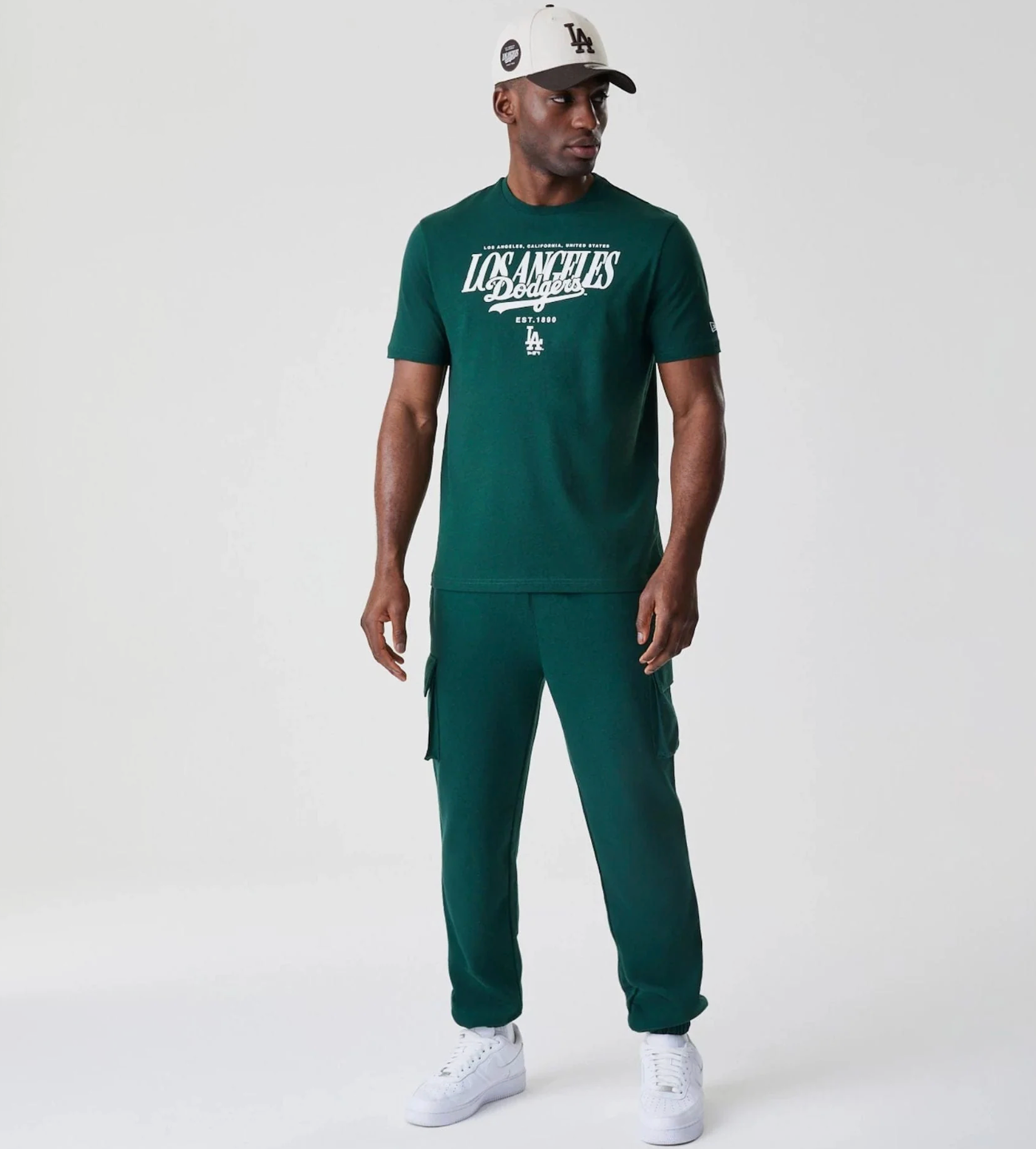 T-SHIRT NEW ERA  LA Dodgers MLB Script Graphic Verde Scura